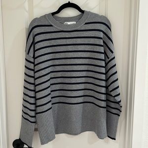 Zara striped crewneck sweater